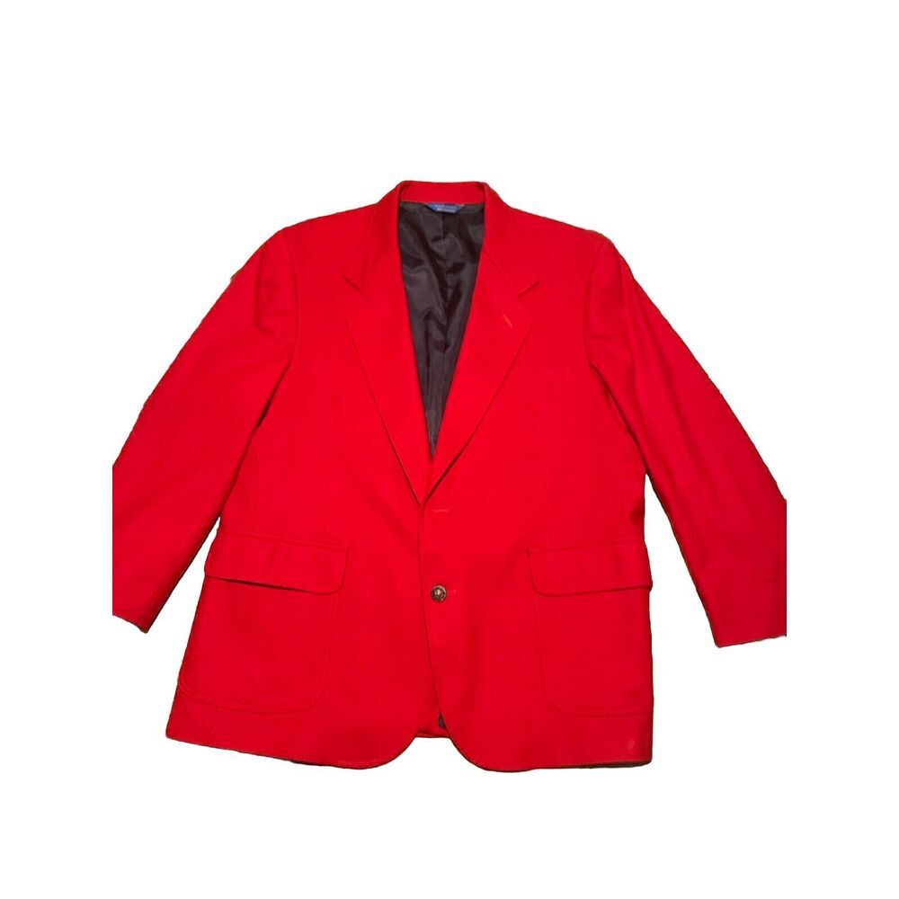 Pendleton Men's Size 46 Virgin Wool Bright Red blazer coat vintage USA